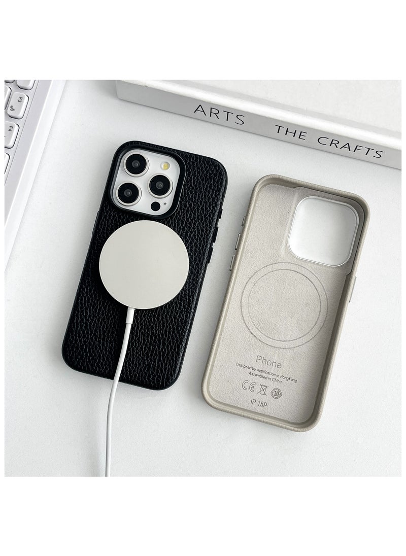 Charome - Charome CA14 Luxurious Lychee Pattern MagSafe-Compatible iPhone 16 Pro / Max Case with Enhanced Grip and Durable Protection Stylish Design, Anti-Scratch, Wireless Charging Compatible - Image 1