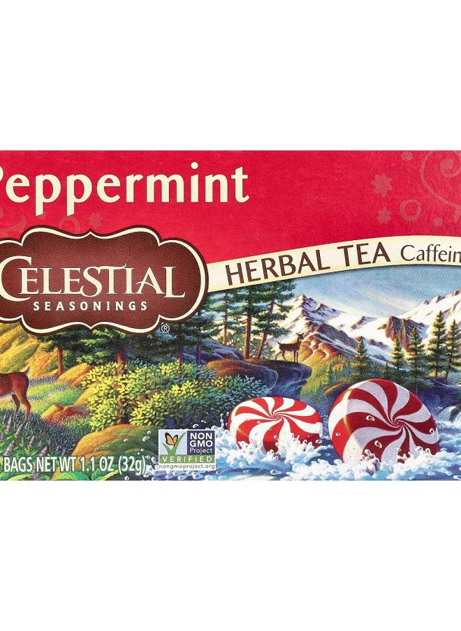 CELESTIAL SEASONINGS Herbal Tea Peppermint Caffeine Free 20 Tea Bags 1.1 oz (32 g) 