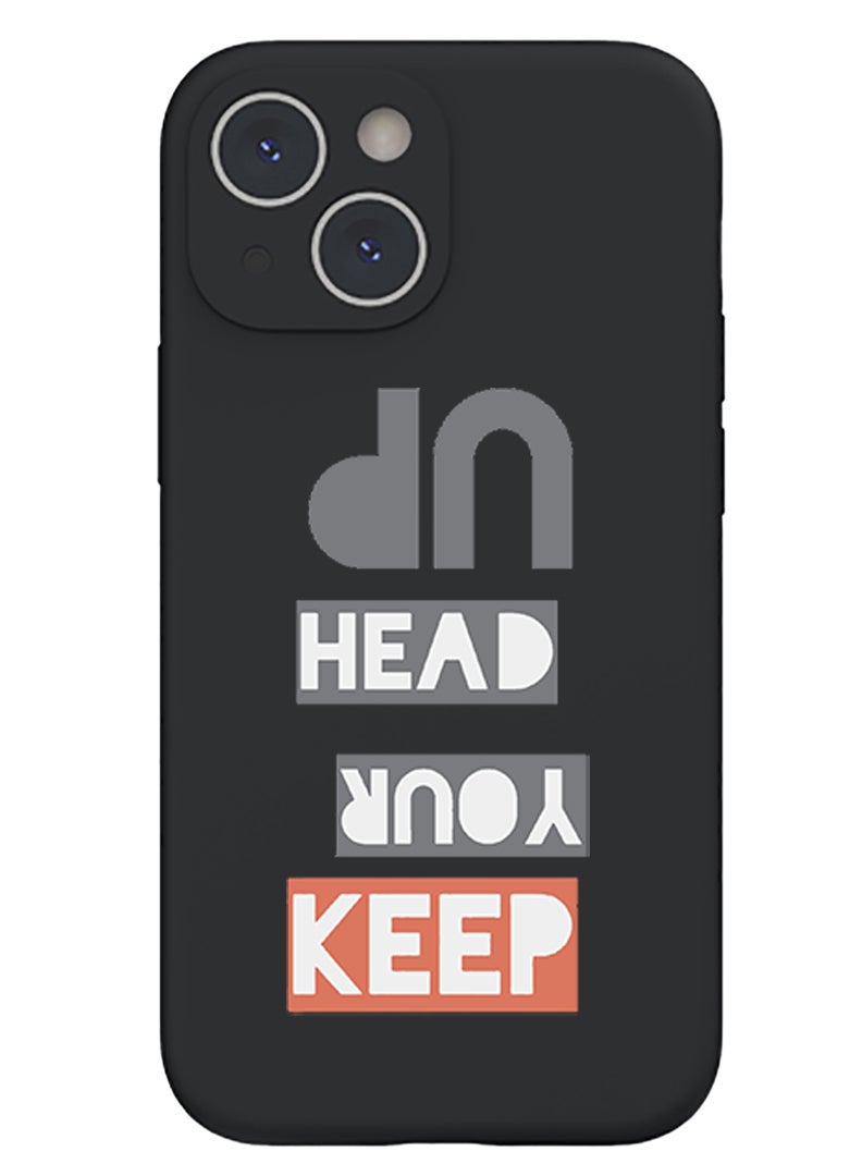 Theodor Protective Slim Fit Case Liquid Silicone Cover with Full Body Protection Anti-Scratch Shockproof Case For iPhone 14 Black  - Let that go BLack - Image 1