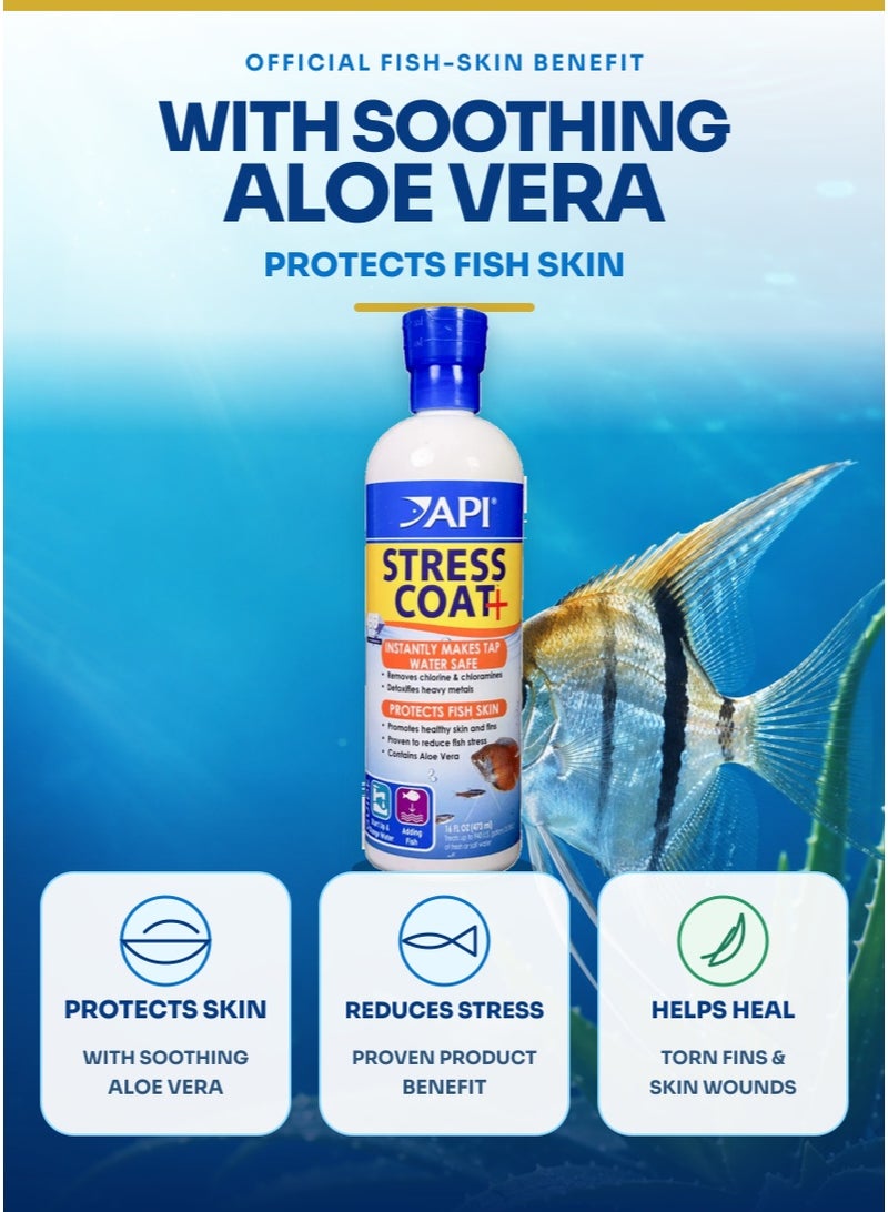 API Stress Coat (16 oz) Water Conditioner, Tap Water Treatment, 40% Stress Reduction Solution, Removes Chlorine for Handling, Netting, Adding Fish - Image 4