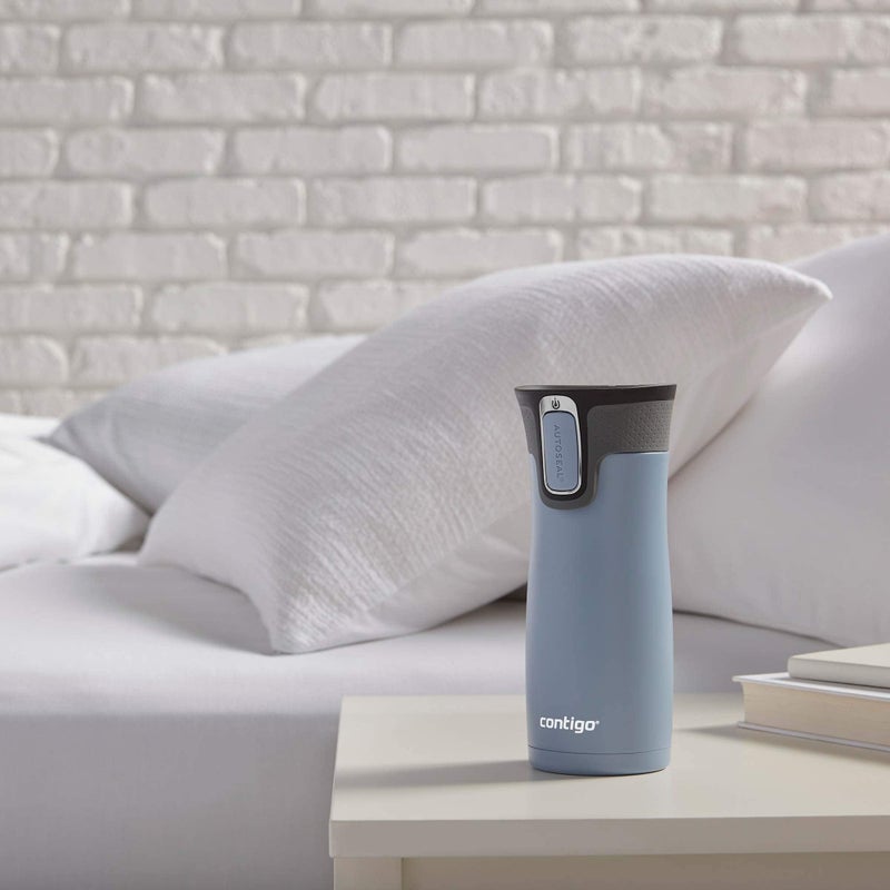 Contigo كوب السفر من كونتيغو ويست لووب من الفولاذ المقاوم للصدأ مع غطاء أوتوسيل، 16 أونصة، فولاذ مقاوم للصدأ/أسود - Image 2
