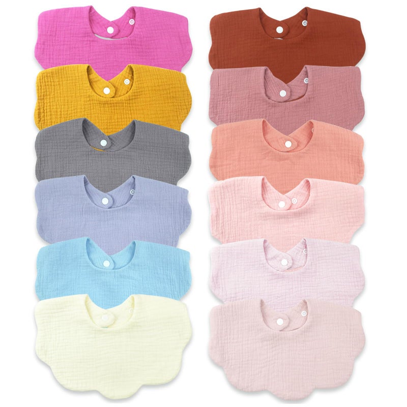MUSBUY Baby Bibs Baby Drool Teething Bibs Cotton for Unisex Boys Girls Super Absorbent Soft Adjustable Multi-Use - Image 1