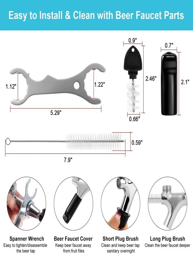 Dbgogo صنبور بيرة Dbgogo Ball Lock، صنبور برميل بيرة من الفولاذ المقاوم للصدأ، صنبور برميل بيرة من النحاس المطلي بالكروم مع قفل كروي، صنبور برميل بيرة سريع الفصل، صنبور برميل بيرة للحفلات والنزهات - Image 4