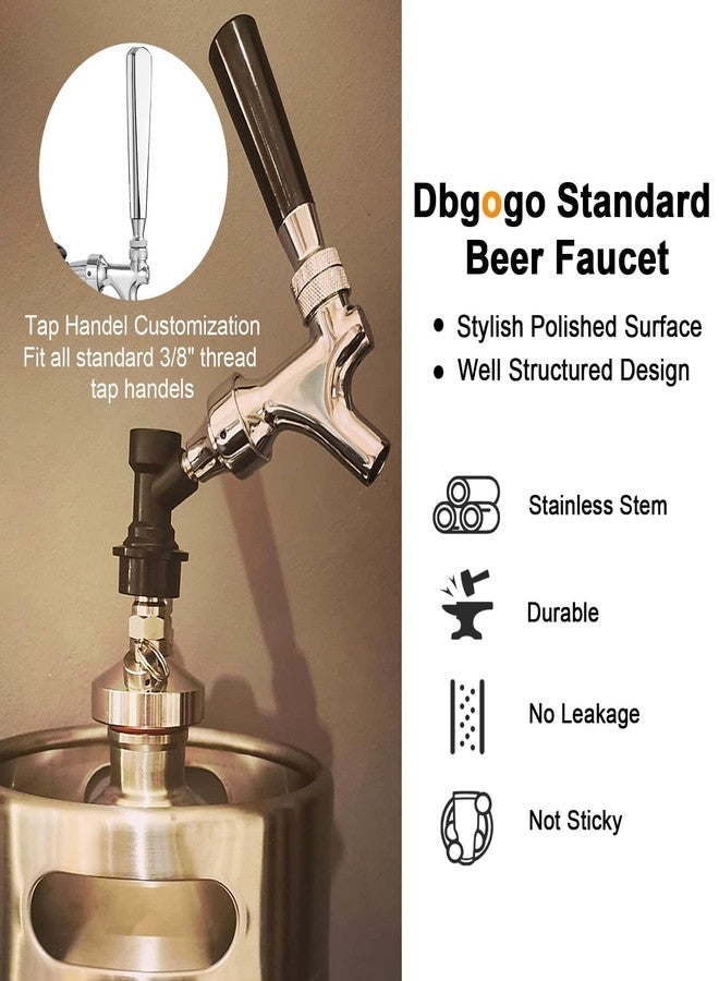 Dbgogo صنبور بيرة Dbgogo Ball Lock، صنبور برميل بيرة من الفولاذ المقاوم للصدأ، صنبور برميل بيرة من النحاس المطلي بالكروم مع قفل كروي، صنبور برميل بيرة سريع الفصل، صنبور برميل بيرة للحفلات والنزهات - Image 3