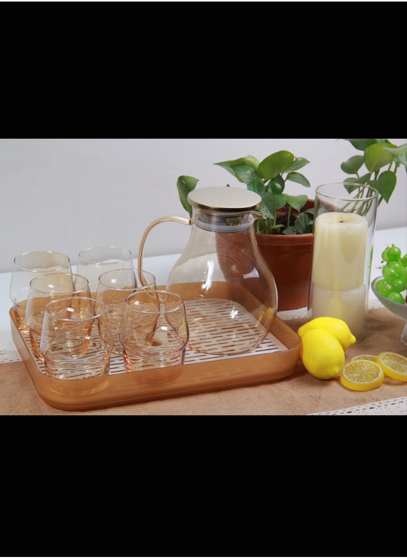 Generic - Juice Drink Jug Set with Cups and serving tray - Image 1