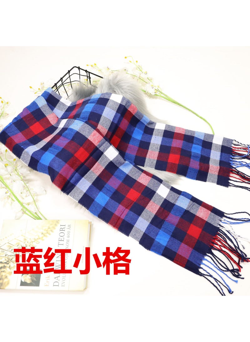 Generic - Winter Thick Mens Plaid Scarf Faux Cashmere Couples Plaid Scarf Warm Gift Stripe grid - Image 1