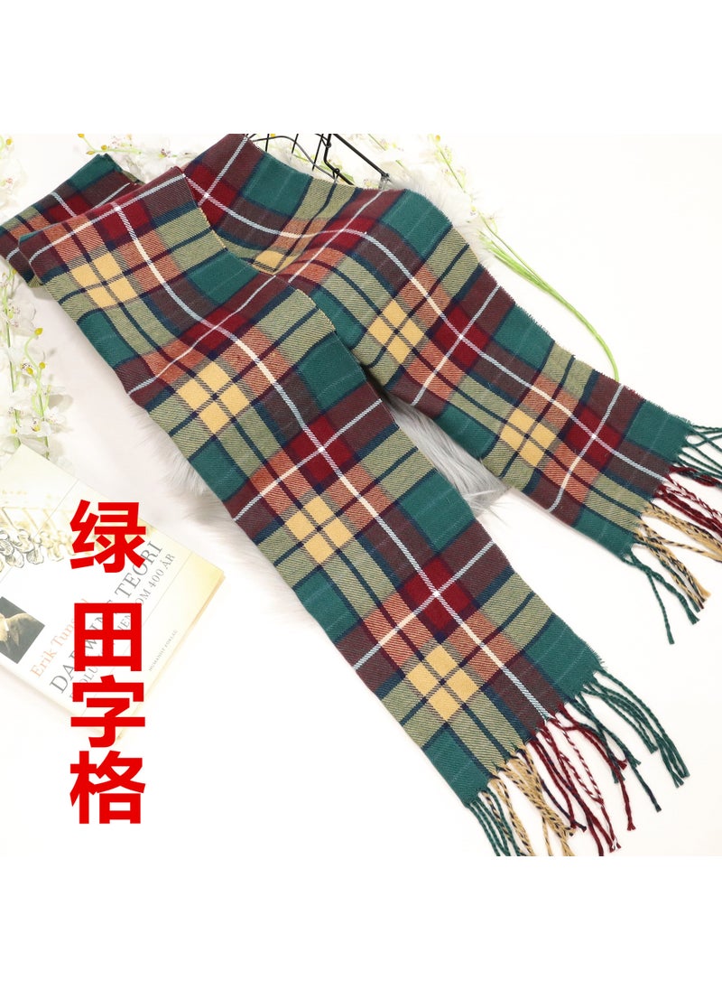 Generic - Winter Thick Mens Plaid Scarf Faux Cashmere Couples Plaid Scarf Warm Gift Stripe grid - Image 1