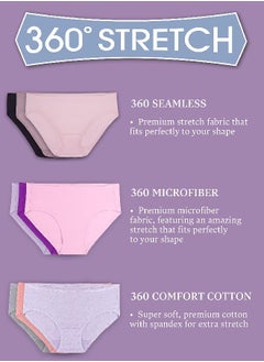 FRUIT OF THE LOOM Fruit of the Loom Women's 360 Underwear, High Performance Stretch for Effortless Comfort, Available in Plus Size, Cotton Blend-Bikini-6 Pack-Colors May Vary, 8  - Image 3