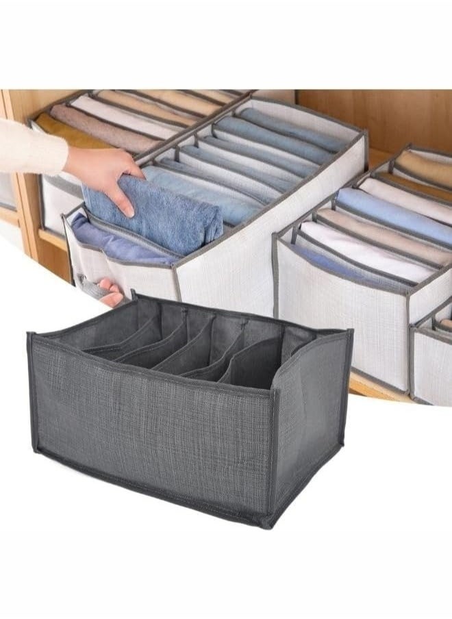 Generic - 3 pieces of clothes organizer. A divided fabric drawer organizer consisting of 3 different sizes. The small size is 35*24 cm, 7 boxes. The medium size is 44*25 cm, 7 boxes. The large size is 44*30 cm, - Image 1