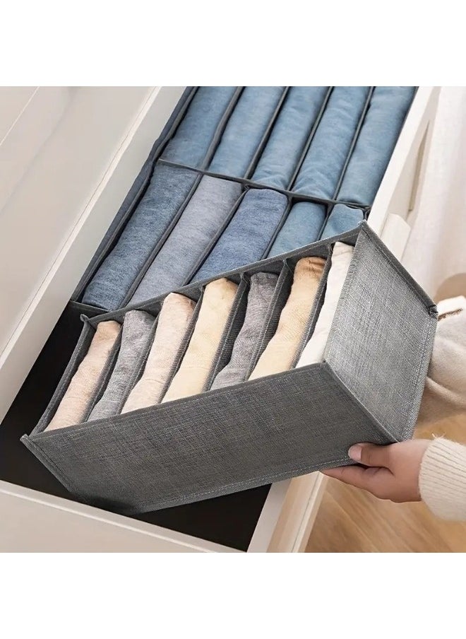 Generic - 3 pieces of clothes organizer. A divided fabric drawer organizer consisting of 3 different sizes. The small size is 35*24 cm, 7 boxes. The medium size is 44*25 cm, 7 boxes. The large size is 44*30 cm, - Image 1