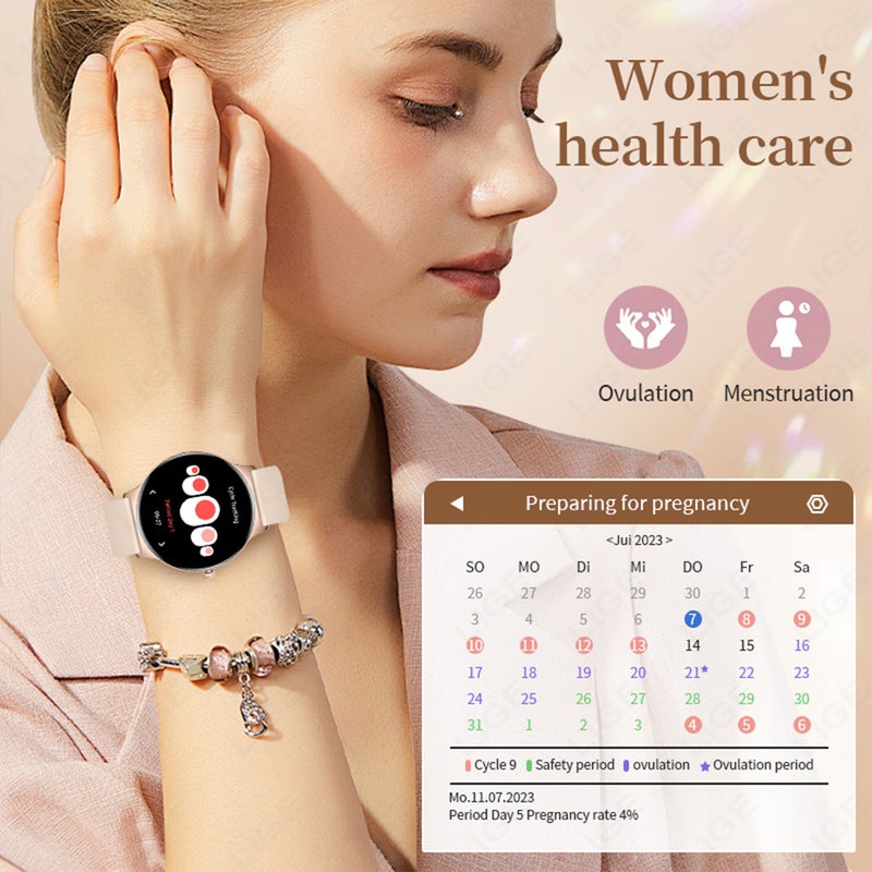 New Women'S Smart Watch Heart Rate Blood Oxygen Bluetooth Call Voice Assistant Heart Rate Pedometer Sports Watch V89 - Image 3