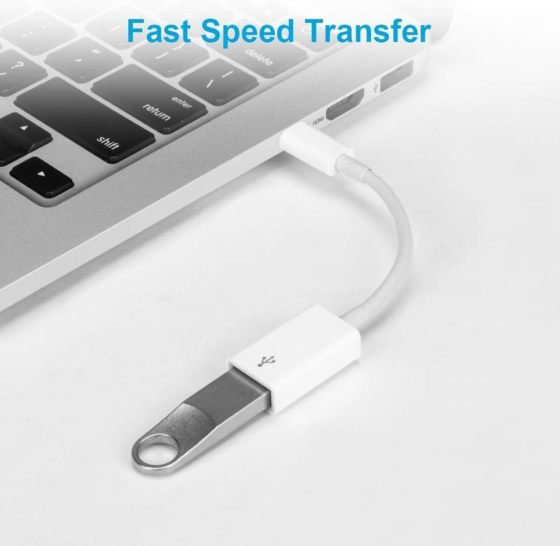 FLEAVER USB C to USB Adapter [2 Pack],Type-C OTG Cable Type C Male to USB A Female Adapter Compatible with Pro/Air 2019 2018 2017,S20 S20+ Ultra Note 10 S9 S8 (White) - Image 3