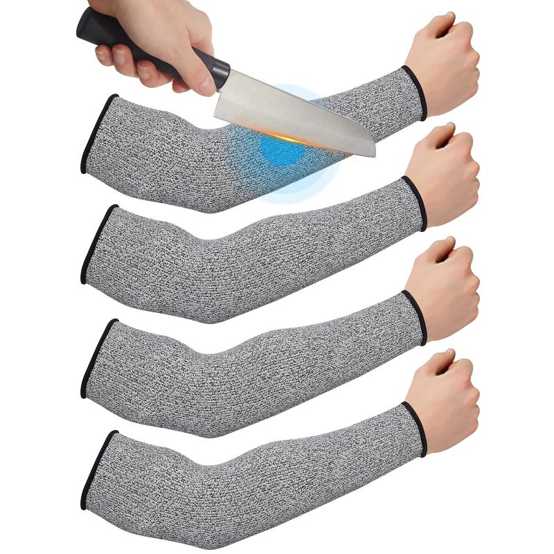 Geyoga 2 Pairs Arm Sleeves Guards Arm Protectors for Thin Skin and Bruising Protective Cut Resistant Sleeves for Men Women(Large,Hppe,Gray) - Image 1