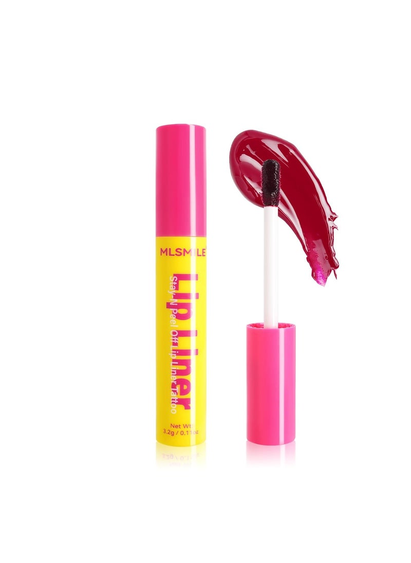 Easilydays - Peel Off Tattoo Lip Liner TintWipeOn Liquid Lipsticks Lip GlazeMatte High Pigment Long Wear Waterproof Lip Contour Stain NonSmudge Transfer Proof Tearoff Lip Gross for Women 03 Tomato - Image 1