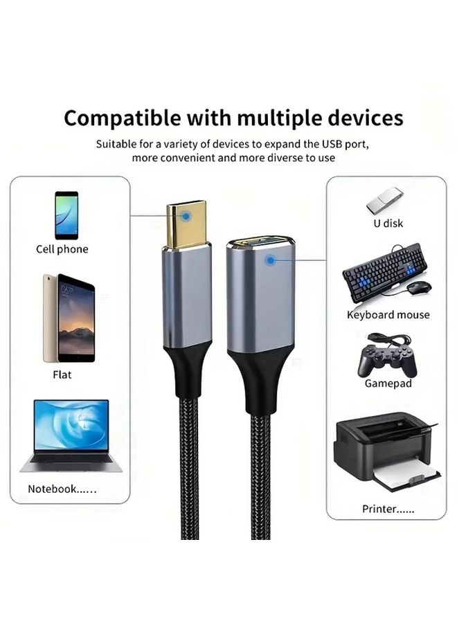 19 69 Inch USB C 3 1 Extension Cable 4K 100W PD Fast Charging 10Gbps Data Transfer Nylon Braided - Image 5