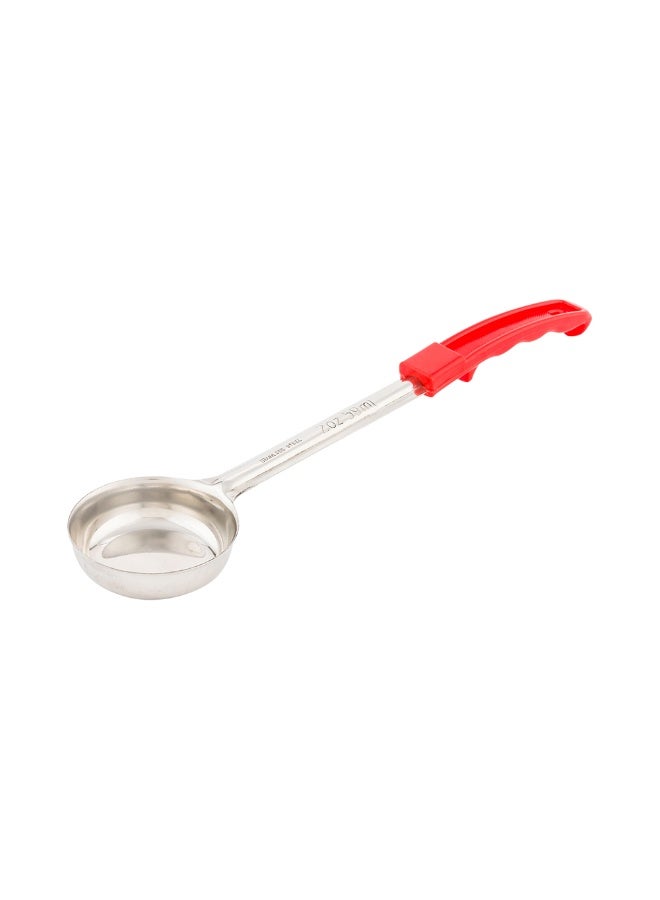 Restaurantware Met Lux 2 Ounce Portion Ladle, 1 With Red Handle Portion Serving Spoon - Does Not Corrode, Dishwashable, Stainless Steel Portion Control Serving Utensil, Multipurpose - Image 1