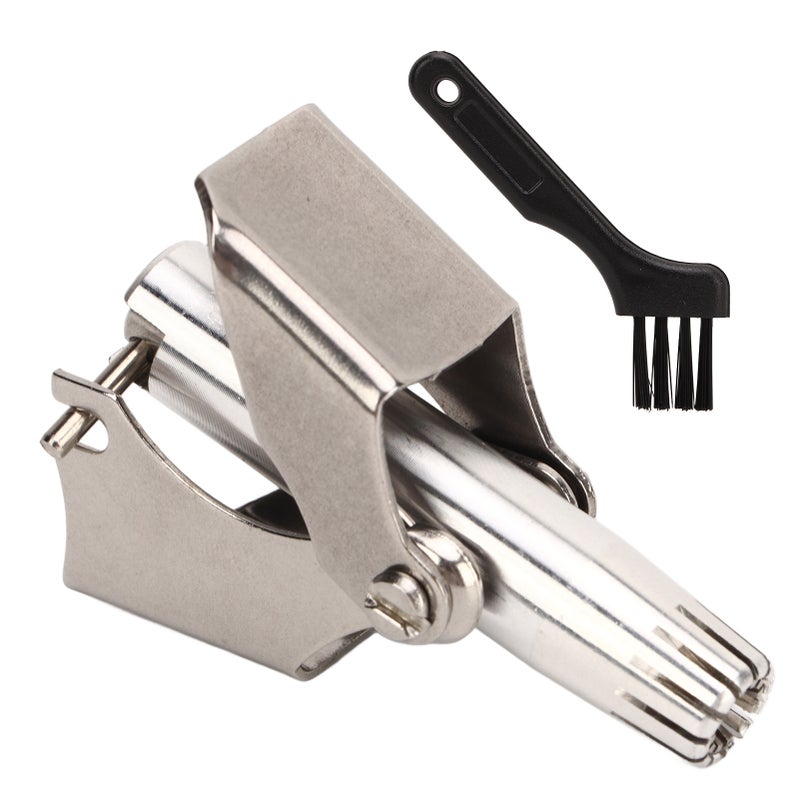 Manual Nose Hair Remover R Shaped 360 Degree Rotary 12 Edged Blade Stainless Steel Nose Hair Trimmer - Image 1