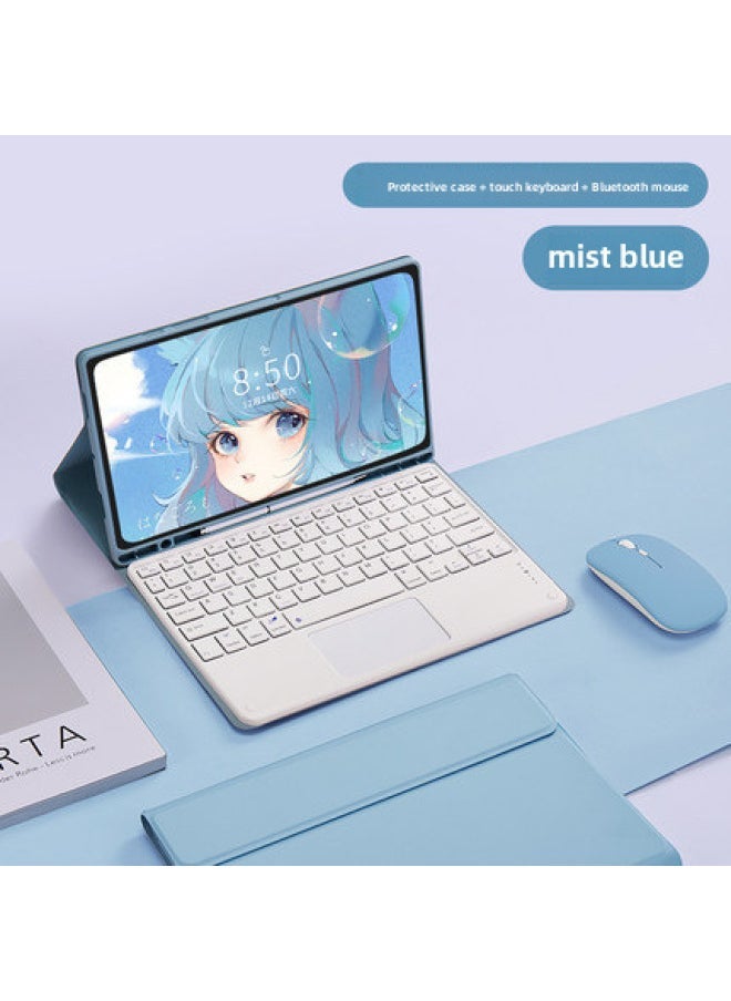 Applicable To Samsung A9Plus With Pen Slot Protective Cover S9FE Split Bluetooth Touch Keyboard X810 Colorful Backlight-Color:Misty Blue ]-Product Type:Tab S9FEPlus 12.4(X610/616) With 10-inch Keyboard  - Image 1