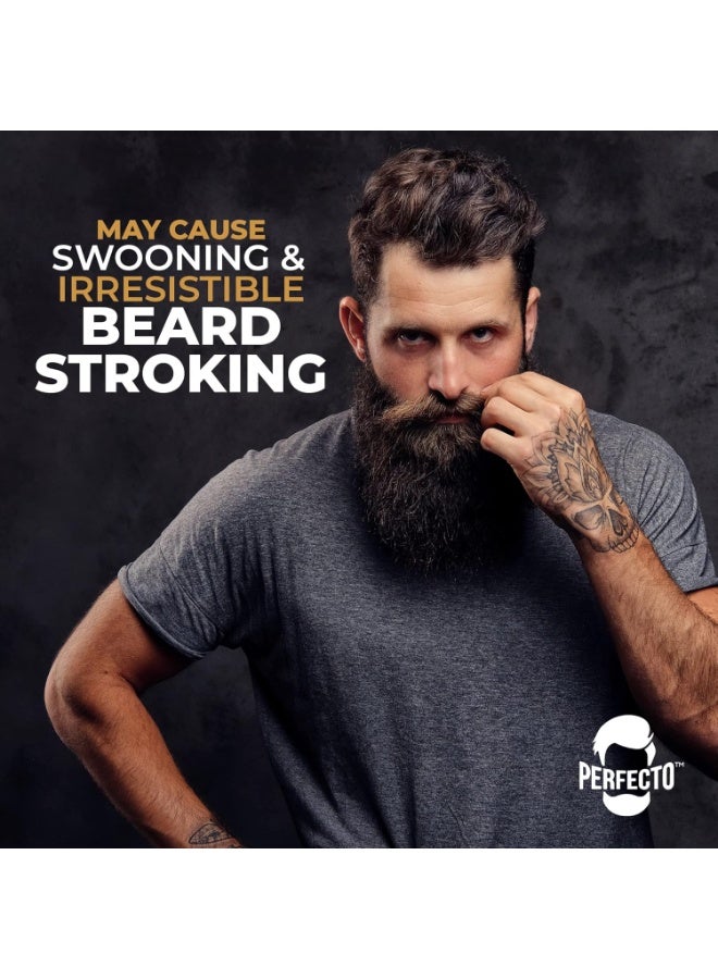 Perfecto Beard Wash & Beard Conditioner Set with Argan and Jojoba Oils - Strengthens and Softens - Natural Sandalwood Scent - Image 5