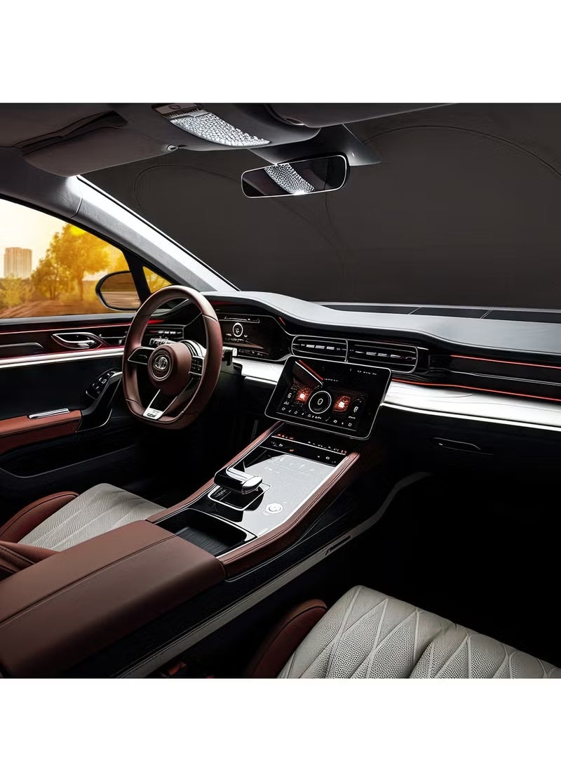 Classic Car Windshield Sun Shade, Foldable Reflector Sunshade Offers Ultimate Protection for Car Interior, Cool Reflective Sun Blocker, UV Rays and Heat Sun Visor Protector, Medium (79*150cm) - Image 3