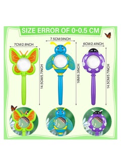 KASTWAVE Magnifying Glass for Kids Insect Magnifying Glass Toy Handheld Magnifier with Shatterproof Lens Butterfly Bee Ladybug Handheld Magnifier for Boys and Girls Gift 3PCS  - Image 2