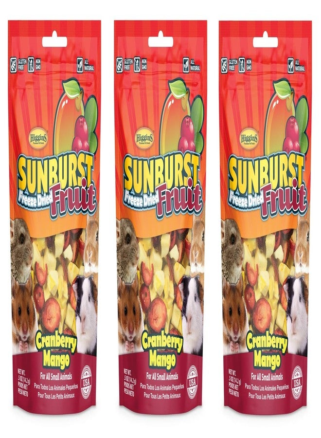 Higgins Sunburst Cranberry Mango, 0.5 Ounces, Freeze-Dried Fruit for All Small Animals (3 Pack - 0.5 Ounces)