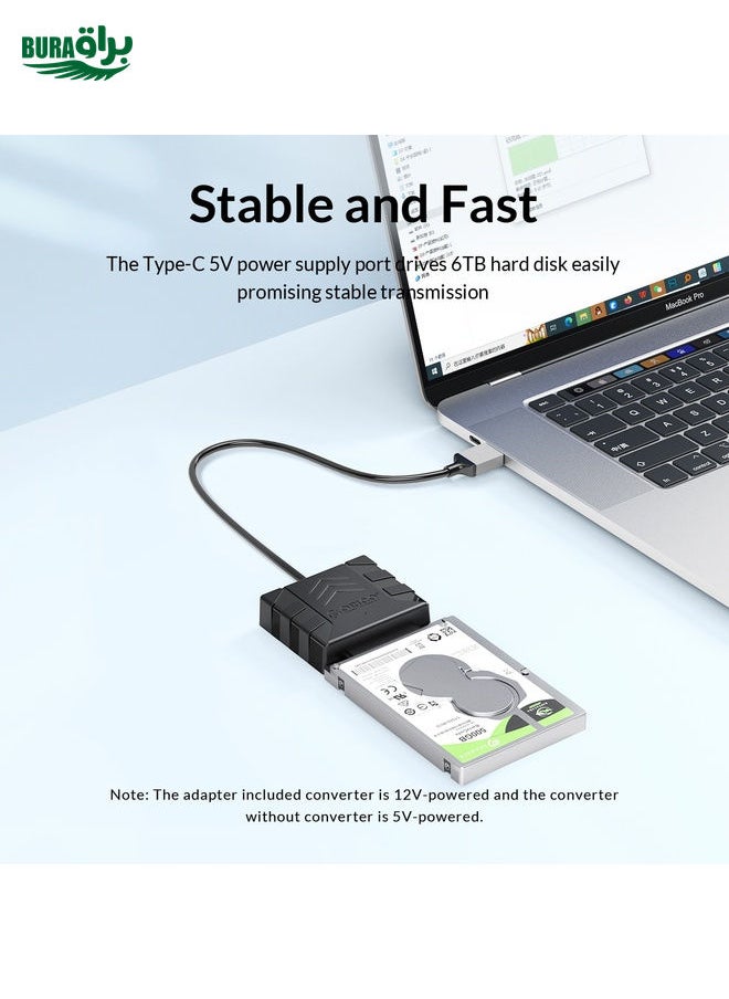 BURAQ - ORICO UTS1 Type-C / USB-C USB 3.0 2.5-inch SATA HDD Adapter with 12V 2A Power Adapter, Cable Length:0.3m(AU Plug) - Image 1