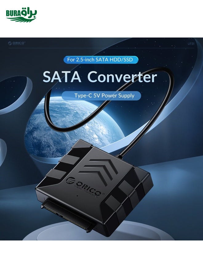 BURAQ - ORICO UTS1 Type-C / USB-C USB 3.0 2.5-inch SATA HDD Adapter with 12V 2A Power Adapter, Cable Length:0.3m(AU Plug) - Image 1