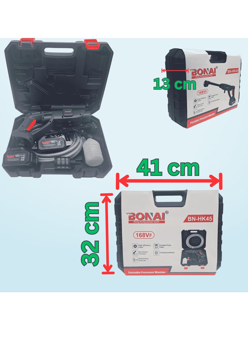 BONAI - 168Vf Total Cleaning Flexibility Cordless Portable Pressure Washer for Car Wash and Glass Cleaning from Any Water Source - Image 1