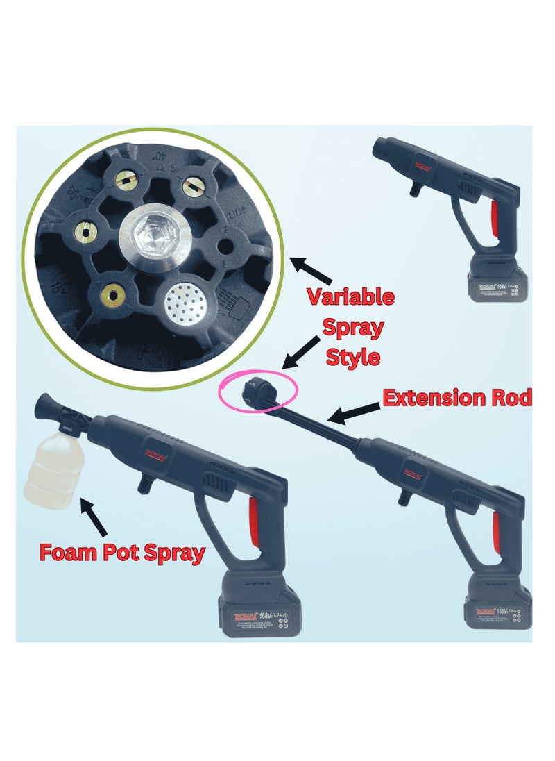 BONAI - 168Vf Total Cleaning Flexibility Cordless Portable Pressure Washer for Car Wash and Glass Cleaning from Any Water Source - Image 1