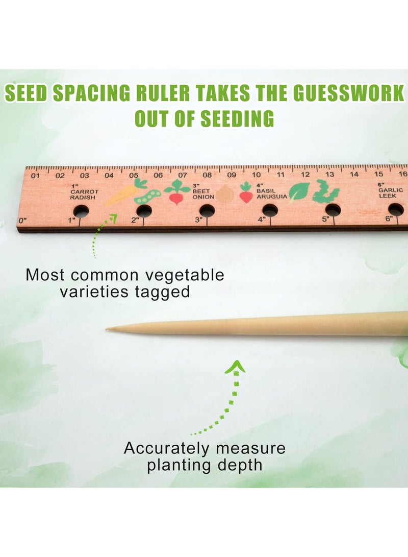 SYOSI Wood Seed Spacing Ruler with Holes, Wooden Planting Ruler Solid Seed Planter Tool, for Garden Planting Tools Plant Ruler Spacing and Interval Ruler Plant Spacing Ruler Wood Supplies Vegetable - Image 3