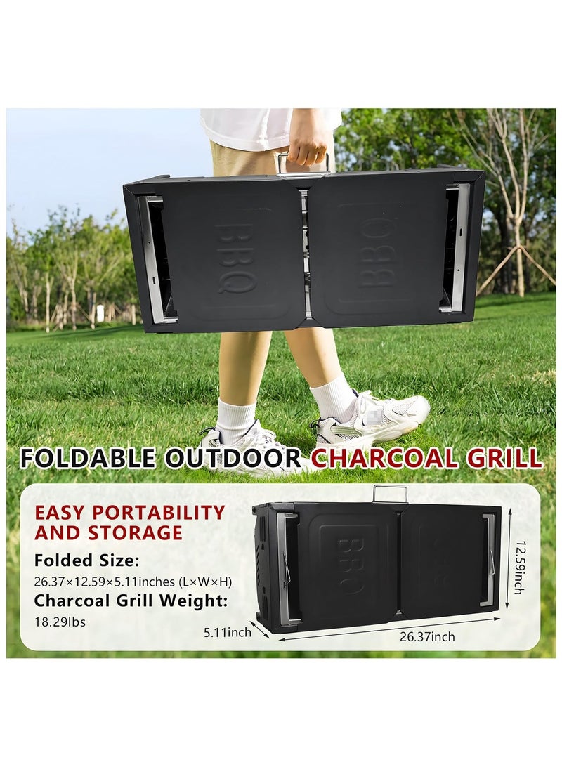 والالا شوايات الفحم المحمولة للشواء في الهواء الطلق سيخ مطوية التخييم الشواء كابوب شواء للحديقة الفناء الخلفي حفلة نزهة السفر الطبخ في الهواء الطلق - Image 4