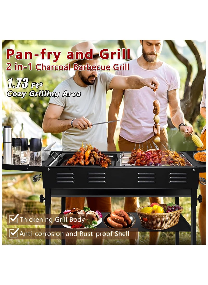 والالا شوايات الفحم المحمولة للشواء في الهواء الطلق سيخ مطوية التخييم الشواء كابوب شواء للحديقة الفناء الخلفي حفلة نزهة السفر الطبخ في الهواء الطلق - Image 5