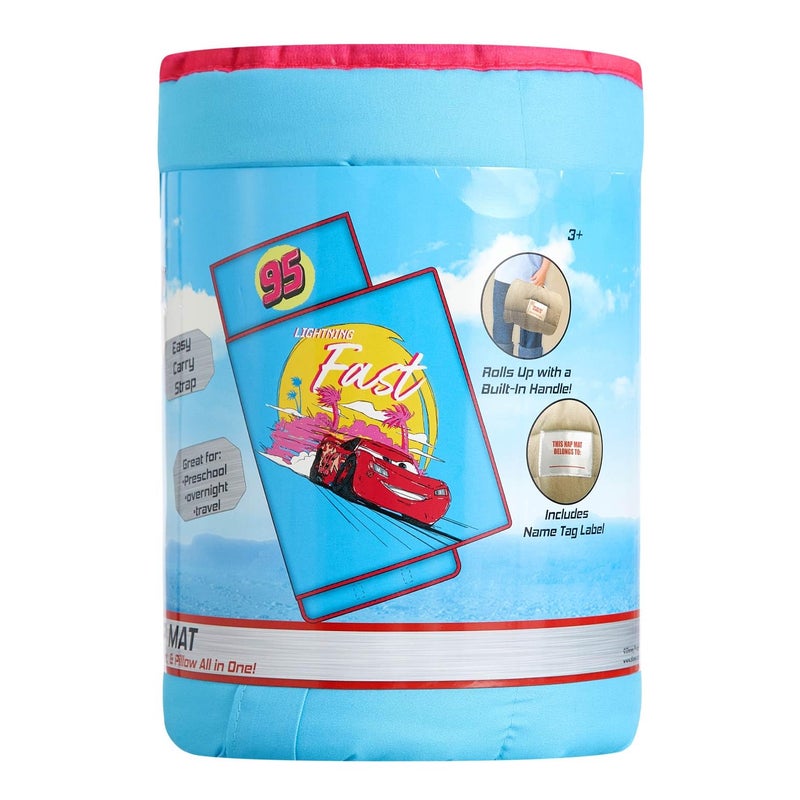 Idea Nuova Disney Pixar Cars Toddler Nap Mat with Pillow and Blanket, Quilted Sleep Mat for Kids, Soft & Portable, 20â€x46â€, Ideal for Daycare, Preschool, Travel, or Naptime - Image 4