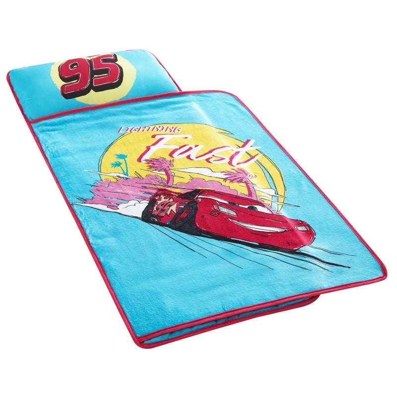 Idea Nuova Disney Pixar Cars Toddler Nap Mat with Pillow and Blanket, Quilted Sleep Mat for Kids, Soft & Portable, 20â€x46â€, Ideal for Daycare, Preschool, Travel, or Naptime - Image 1