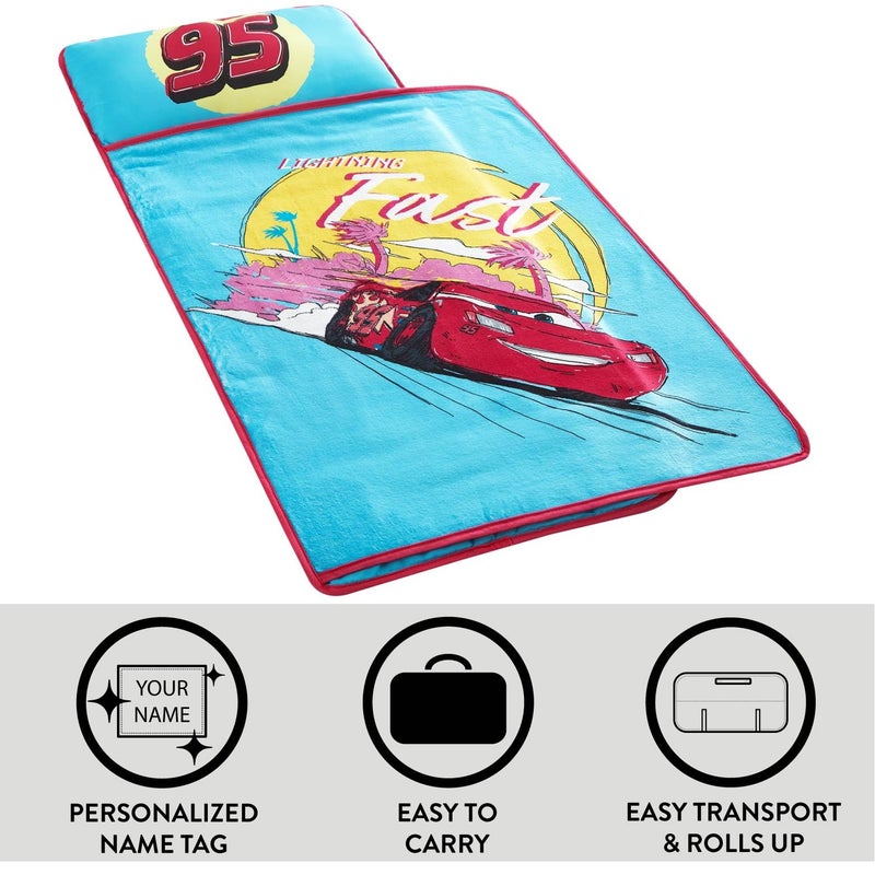 Idea Nuova Disney Pixar Cars Toddler Nap Mat with Pillow and Blanket, Quilted Sleep Mat for Kids, Soft & Portable, 20â€x46â€, Ideal for Daycare, Preschool, Travel, or Naptime - Image 3