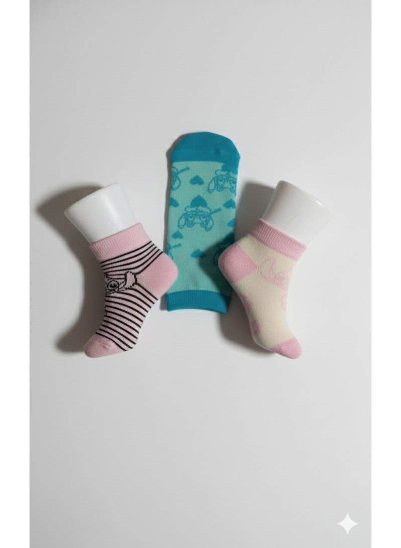 ليلو آند ستيتش 3 أزواج | جوارب كاحل مخيطة 78% قطن | 18% بوليستر | 4% إيلاستين - Image 5