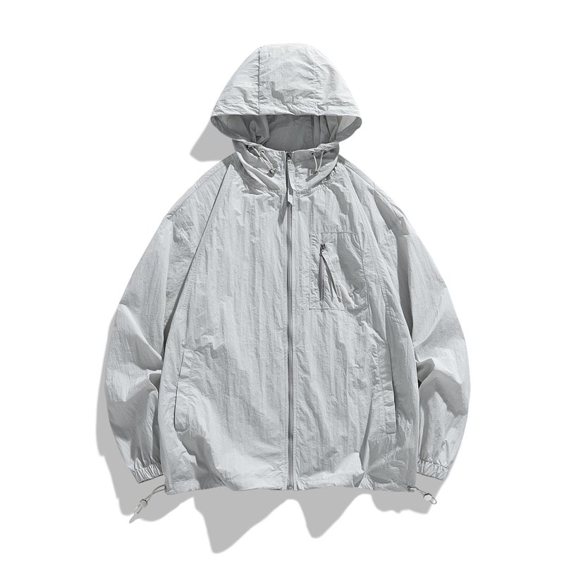 Summer Couple'S Ice Silk Ice Drying Clothes Hooded Men'S Casual Sunscreen Jacket Ultra-Thin Breathable Customization - Image 1