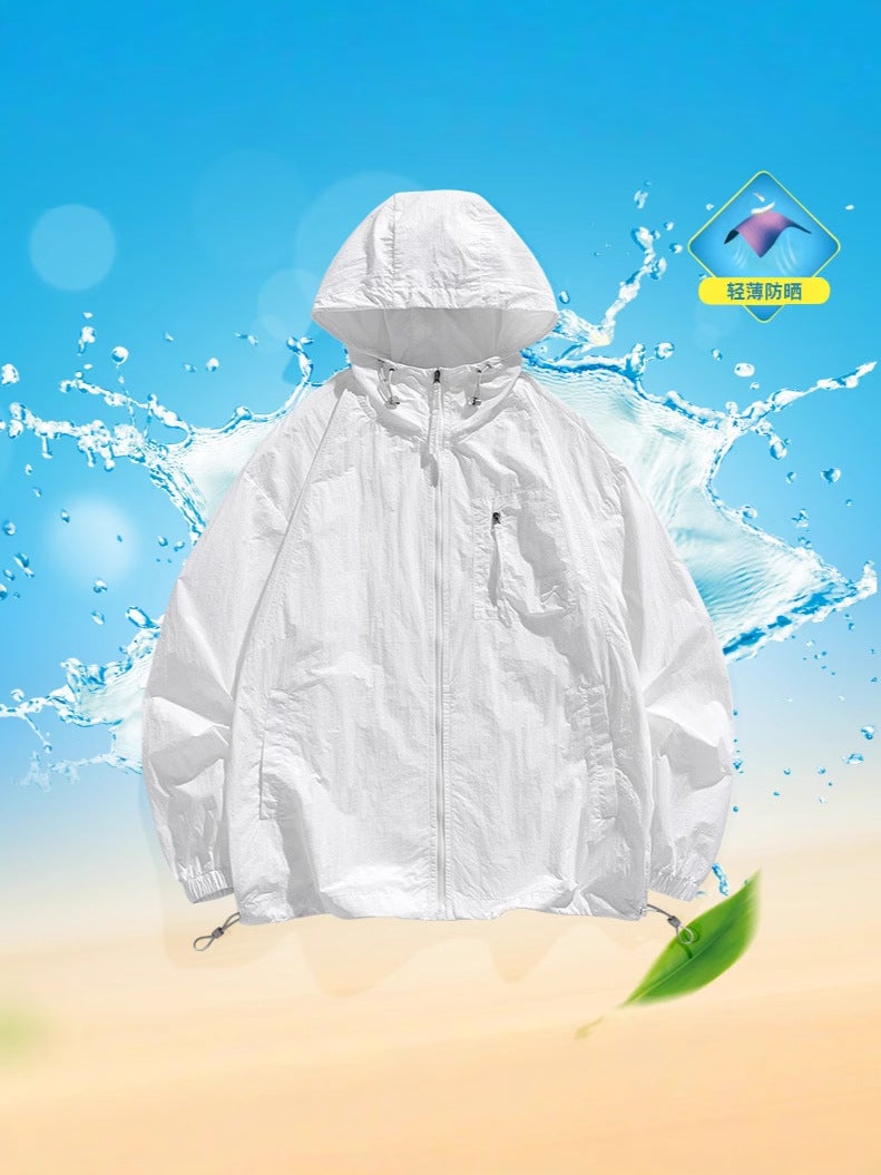 Summer Couple'S Ice Silk Ice Drying Clothes Hooded Men'S Casual Sunscreen Jacket Ultra-Thin Breathable Customization - Image 3
