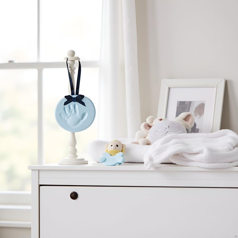 Tiny Ideas Newborn Handprint or Footprint DIY Keepsake Ornament Kit, Baby Boy Nursery DÃ©cor, Gift for Expecting Parents, Blue - Image 4