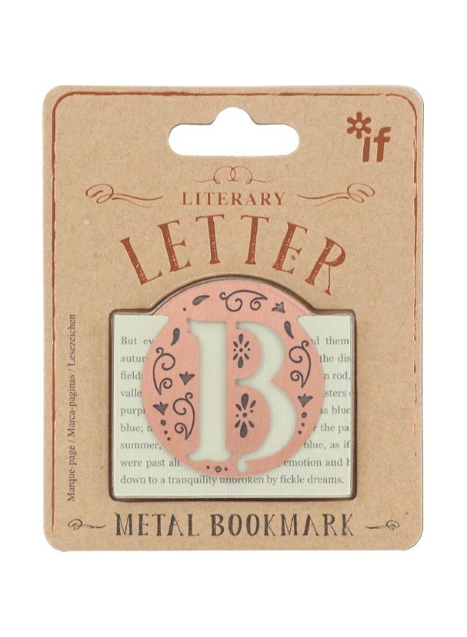 أي إف مشبك إشارة مرجعية للرسائل الأدبية حرف "B" مزخرف محفور