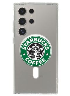 Magnetic Case for Samsung Galaxy S24 Ultra 6.8-inch Compatible with MagSafe Wireless Charging, Shockproof Phone Bumper Cover Starbuck logo