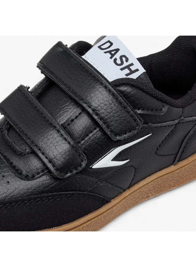 Dash Boys Panelled Sneakers with Hook and Loop Closure