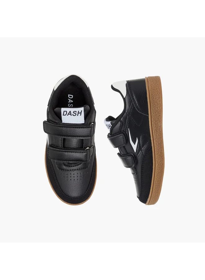 Dash Boys Panelled Sneakers with Hook and Loop Closure