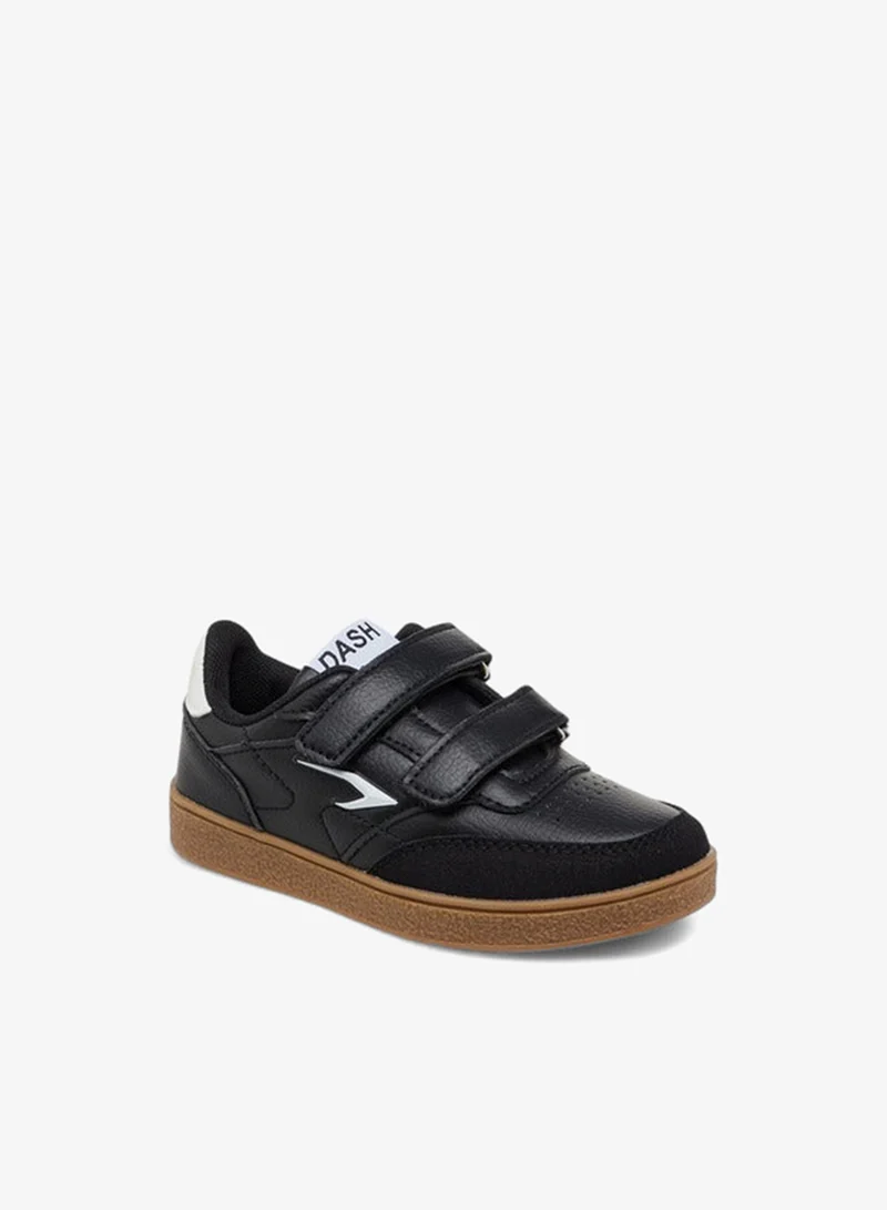 Dash Boys Panelled Sneakers with Hook and Loop Closure