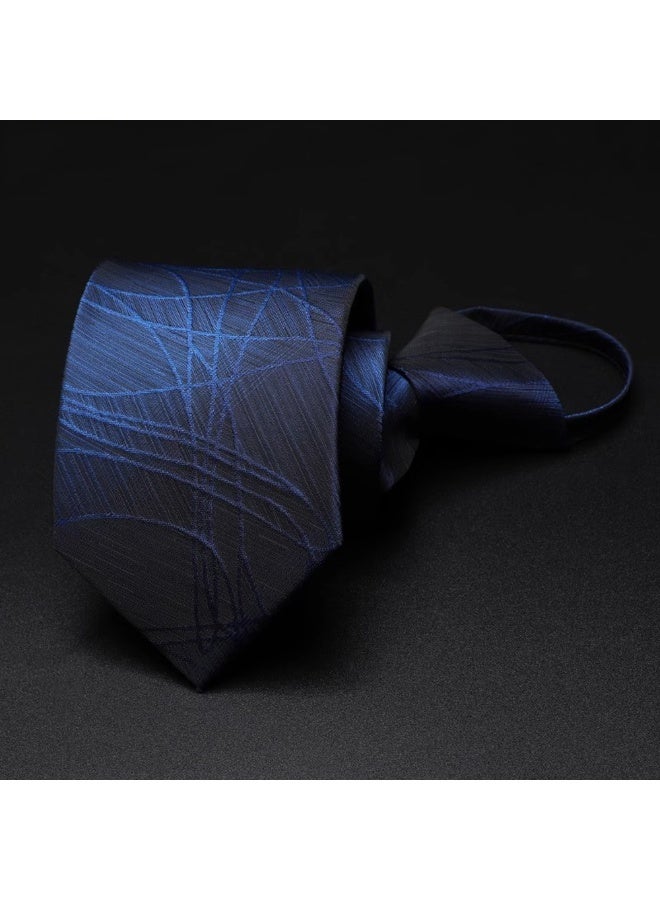 6pcs High Grade Mens Luxury Knotless Zipper Necktie Sets Soft Fabric 1200needles Classic Stripe Daily Business Style Formal Party Essential Gentleman Tie Neck Accessories - Image 5