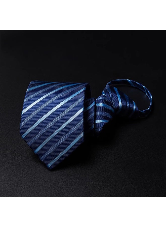 6pcs High Grade Mens Luxury Knotless Zipper Necktie Sets Soft Fabric 1200needles Classic Stripe Daily Business Style Formal Party Essential Gentleman Tie Neck Accessories - Image 3