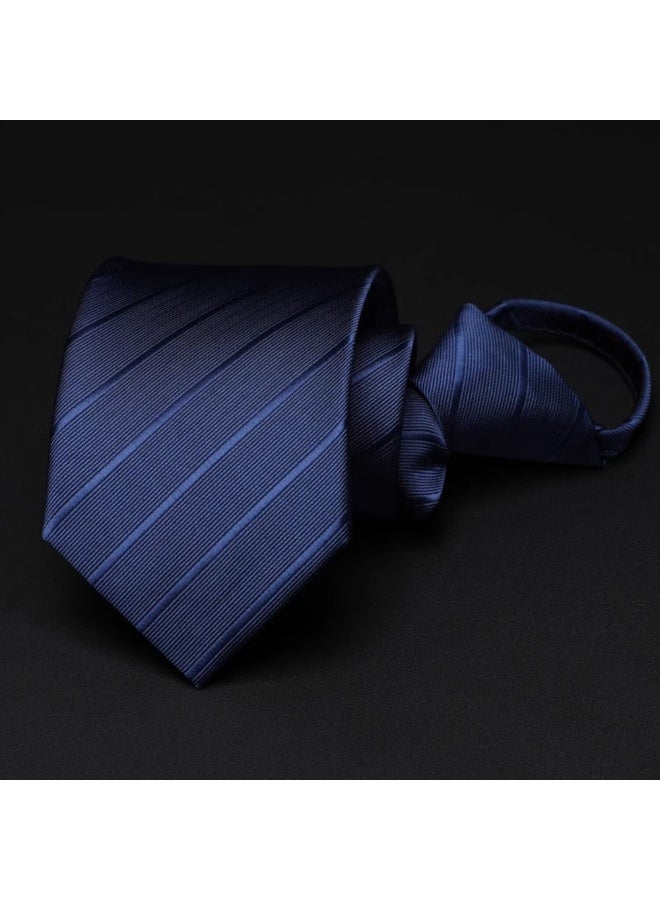 6pcs High Grade Mens Luxury Knotless Zipper Necktie Sets Soft Fabric 1200needles Classic Stripe Daily Business Style Formal Party Essential Gentleman Tie Neck Accessories - Image 2