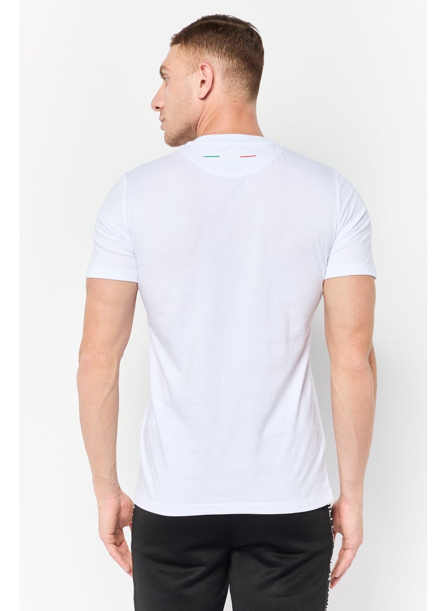 LAMBORGHINI - Men Crew Neck Short Sleeves Brand Logo T-Shirt, White - Image 1