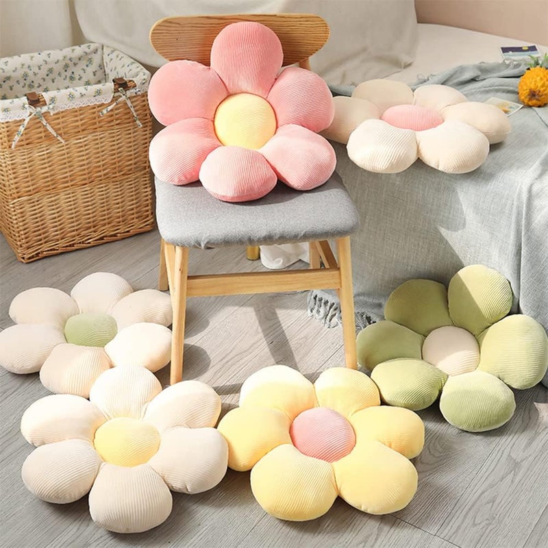 AVS Flower Shaped Floor Pillow Flower Round Filled Cushion Pillow Beautiful Cushion for Sofa BedroomThrow Pillow Living RoomOffice Back Cushion Pack of 5 35 Cm Pink - Image 5